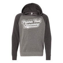 Load image into Gallery viewer, Prairie Trail Elementary Baseball Script Hooded Sweatshirt - Youth-Soft and Spun Apparel Orders
