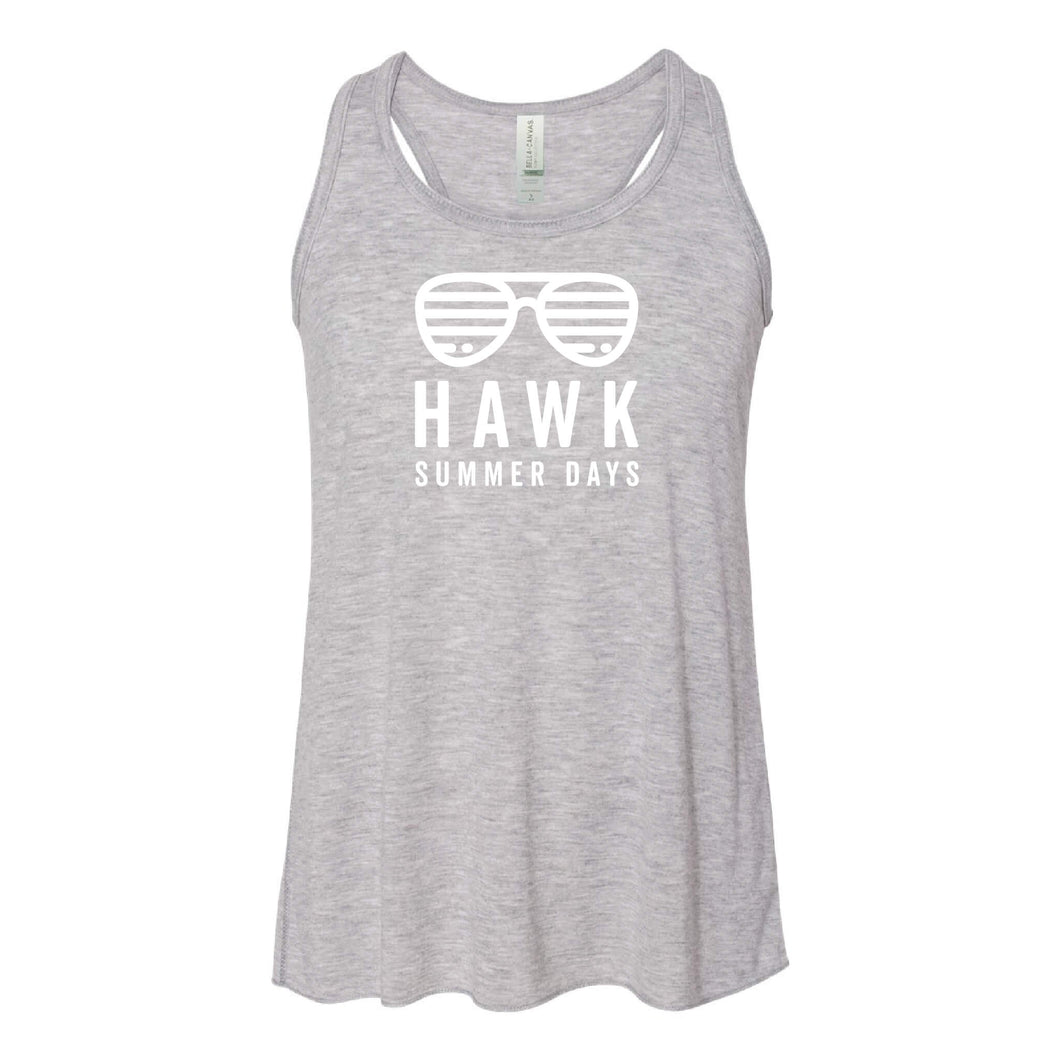 Prairie Trail Elementary Hawk Summer Days Girl’s Flowy Tank Top - Youth-Soft and Spun Apparel Orders