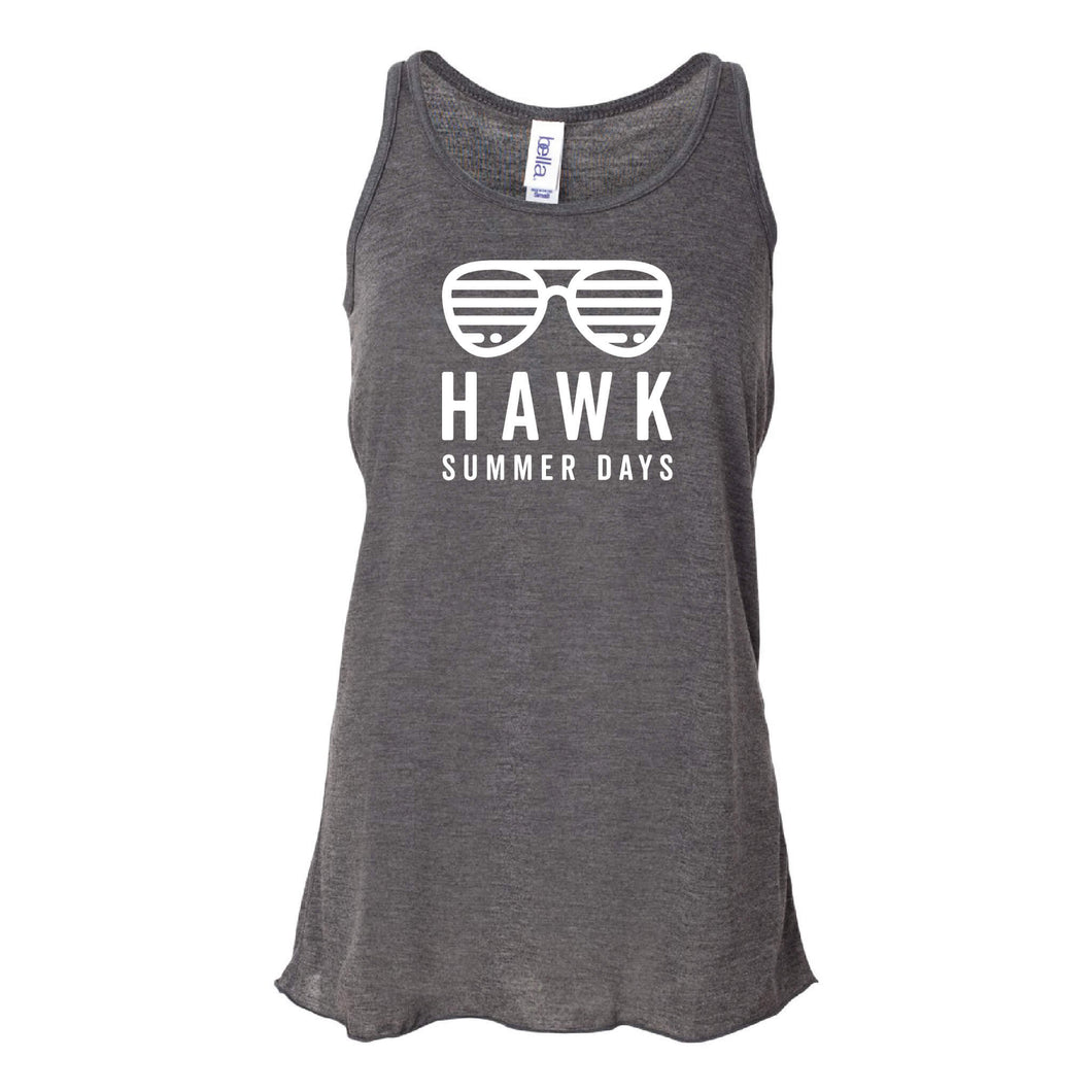 Prairie Trail Elementary Hawk Summer Days Women’s Flowy Tank Top - Adult-Soft and Spun Apparel Orders
