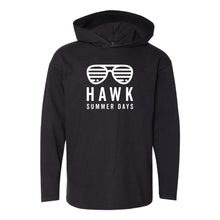 Load image into Gallery viewer, Prairie Trail Elementary Hawk Summer Days Hooded Long Sleeve Tee - Youth-Soft and Spun Apparel Orders
