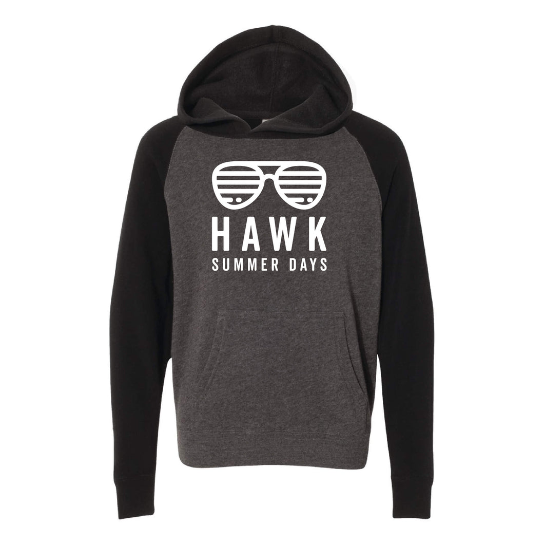 Prairie Trail Elementary Hawk Summer Days Hooded Sweatshirt - Youth-Soft and Spun Apparel Orders