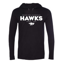 Load image into Gallery viewer, Prairie Trail Elementary Hawks Spring 2021 Hooded Long Sleeve Tee - Adult-Soft and Spun Apparel Orders
