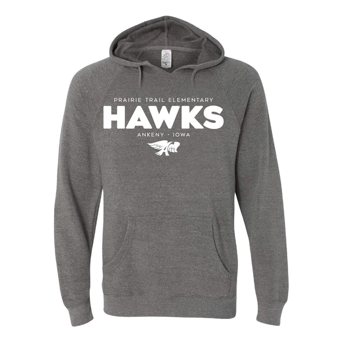 Prairie Trail Elementary Hawks Spring 2021 Hooded Sweatshirt - Adult-Soft and Spun Apparel Orders