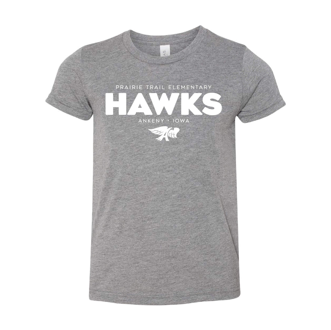 Prairie Trail Elementary Hawks Spring 2021 Tee - Youth-Soft and Spun Apparel Orders