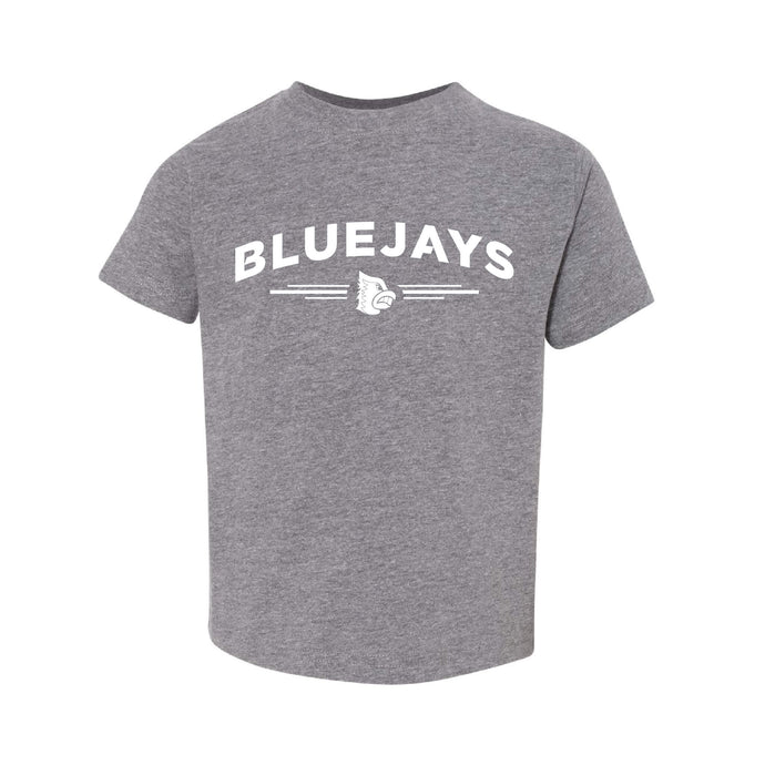 Bluejays Arch - Crewneck T-Shirt - Toddler-Soft and Spun Apparel Orders