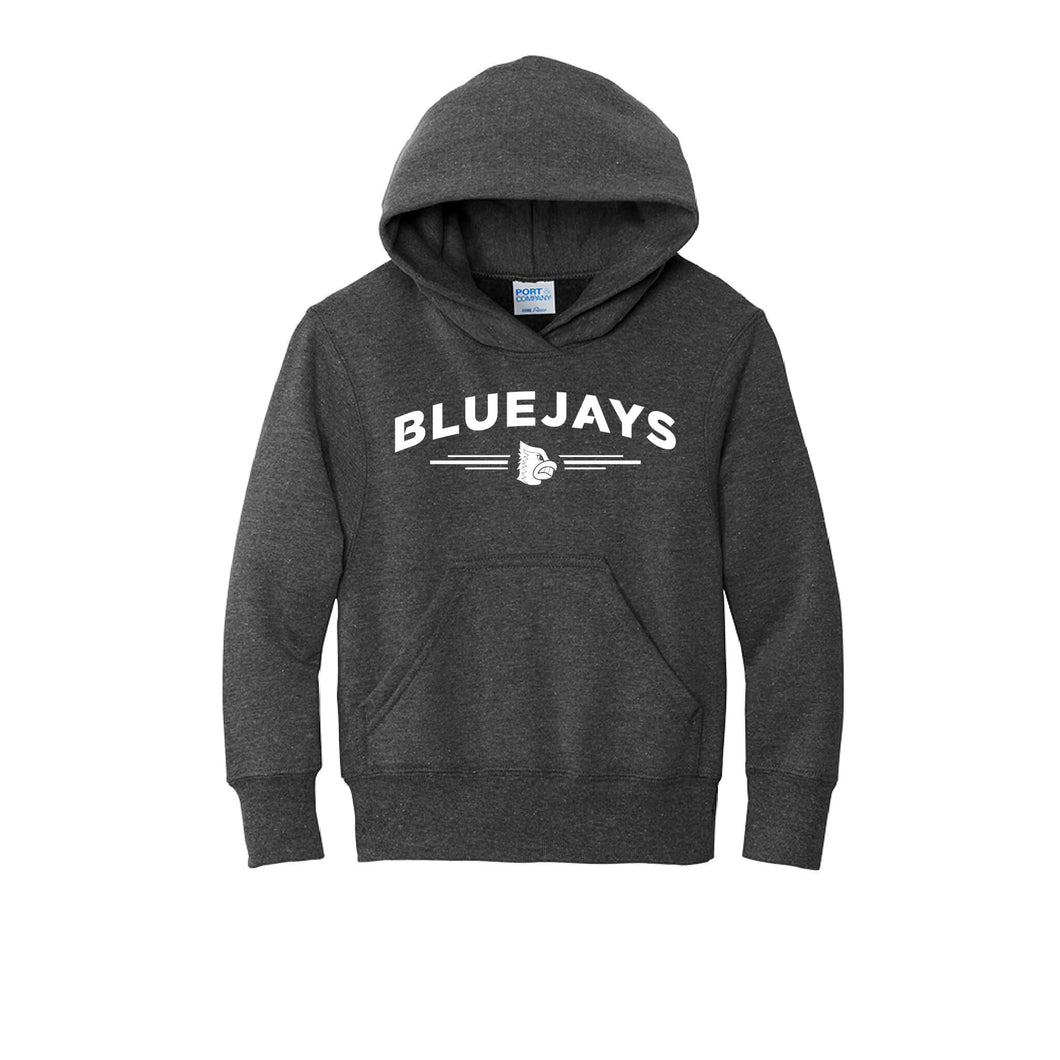 Bluejays Arch - Hooded Sweatshirt - Youth-Soft and Spun Apparel Orders