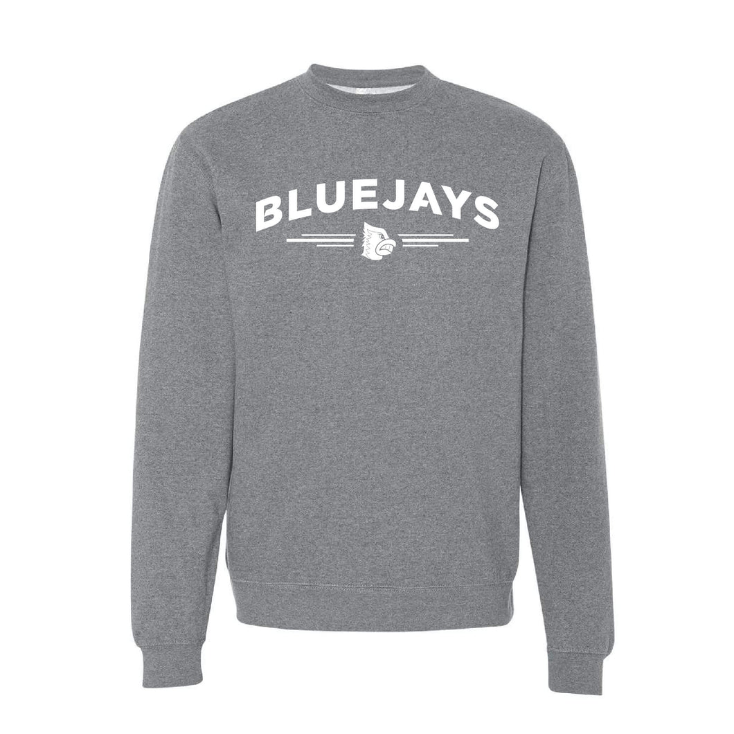 Bluejays Arch - Crewneck Sweatshirt - Adult-Soft and Spun Apparel Orders