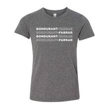 Load image into Gallery viewer, Bondurant-Farrar Words - Crewneck T-Shirt - Youth-Soft and Spun Apparel Orders
