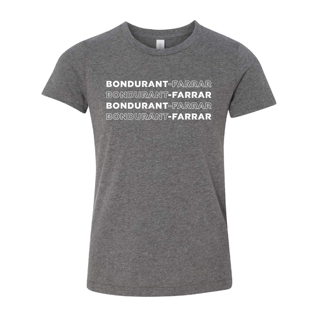 Bondurant-Farrar Words - Crewneck T-Shirt - Youth-Soft and Spun Apparel Orders