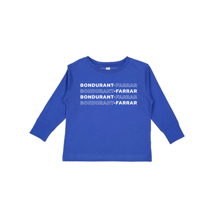 Bondurant-Farrar Words - Long Sleeve Crewneck T-Shirt - Toddler-Soft and Spun Apparel Orders