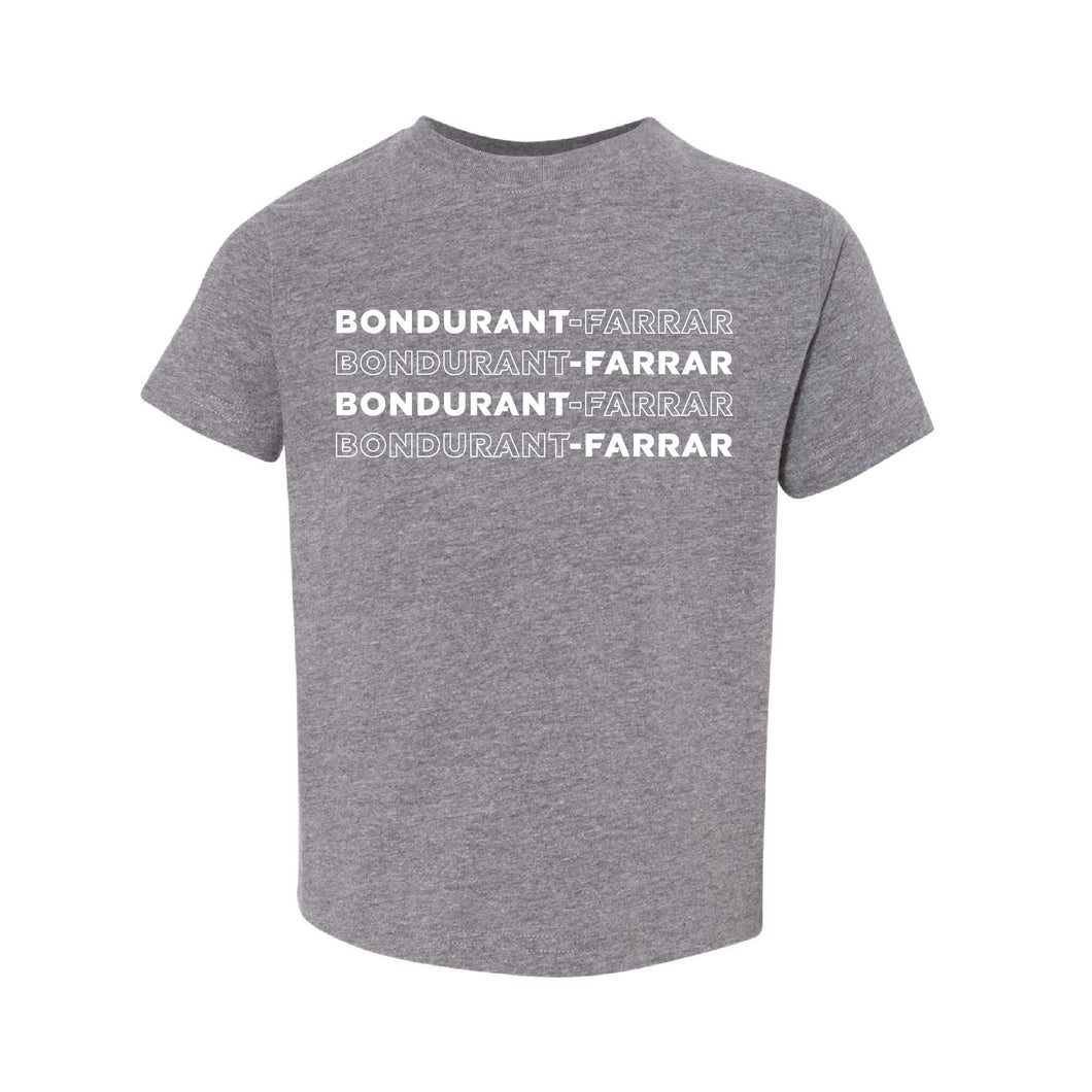 Bondurant-Farrar Words - Crewneck T-Shirt - Toddler-Soft and Spun Apparel Orders