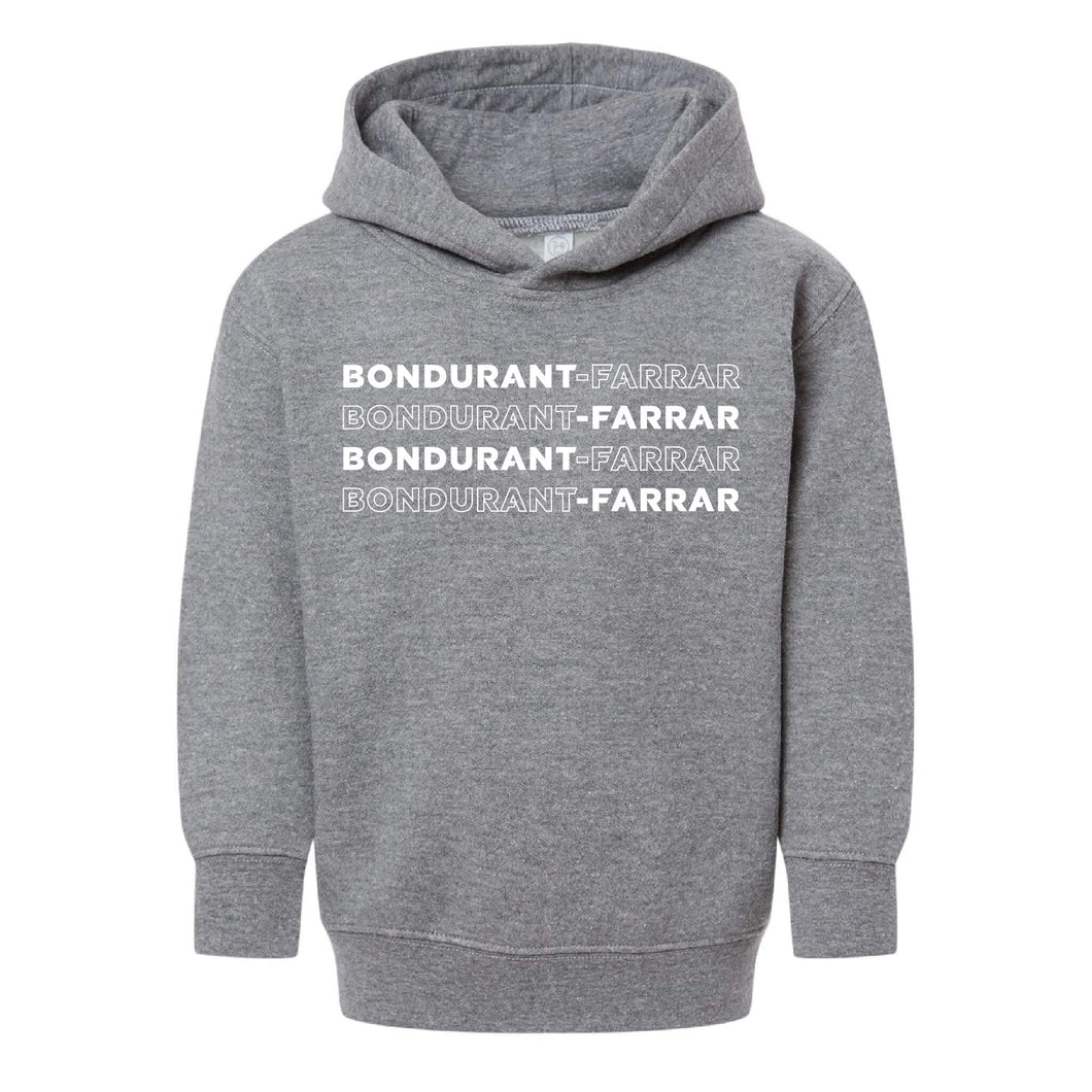 Bondurant-Farrar Words - Hooded Sweatshirt - Toddler-Soft and Spun Apparel Orders