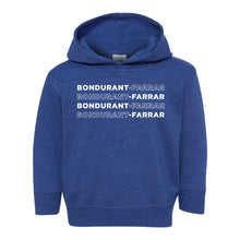 Load image into Gallery viewer, Bondurant-Farrar Words - Hooded Sweatshirt - Toddler-Soft and Spun Apparel Orders
