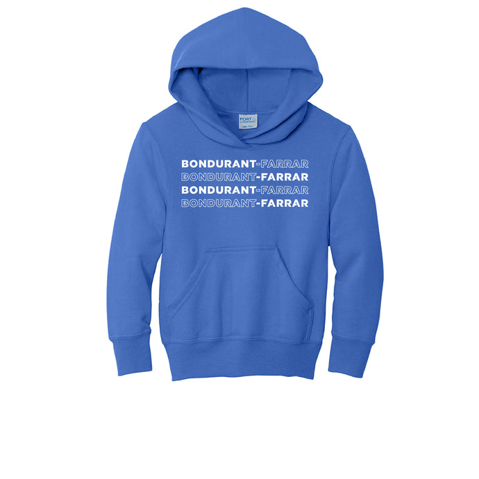 Bondurant-Farrar Words - Hooded Sweatshirt - Youth-Soft and Spun Apparel Orders