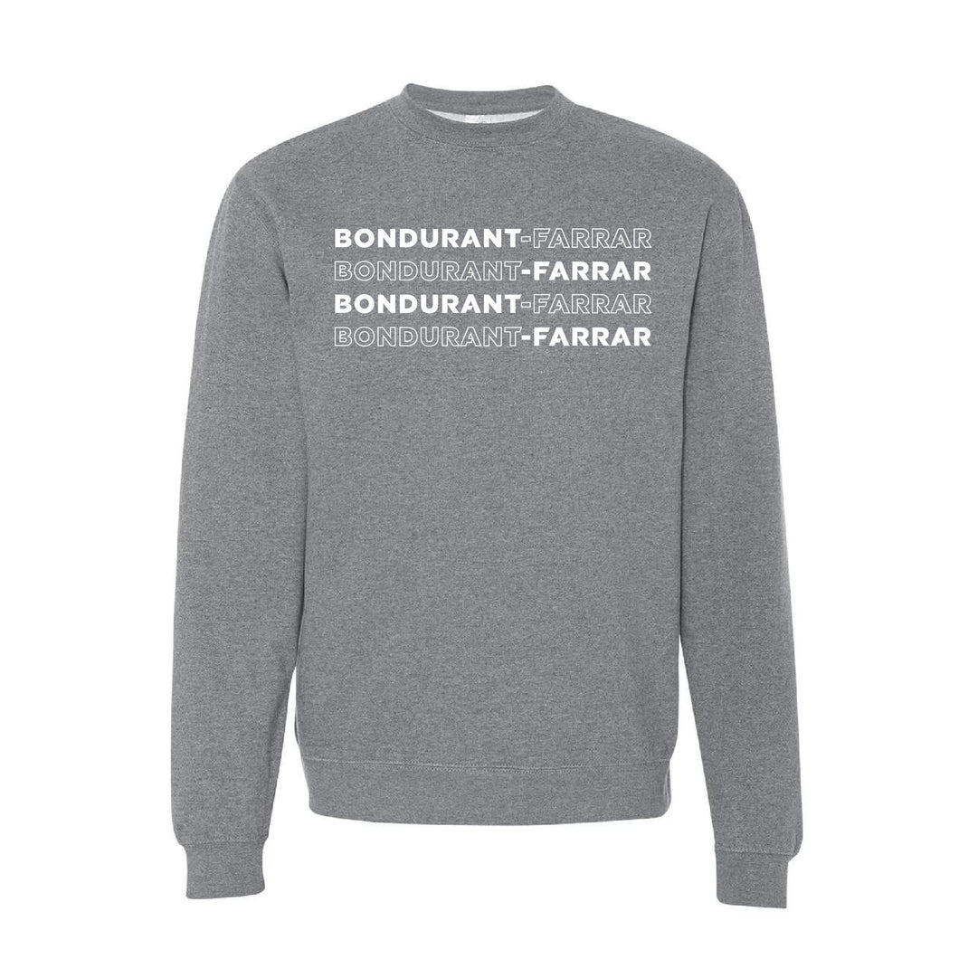 Bondurant-Farrar Words - Crewneck Sweatshirt - Adult-Soft and Spun Apparel Orders
