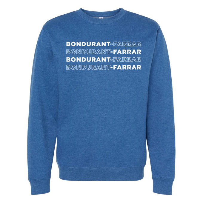 Bondurant-Farrar Words - Crewneck Sweatshirt - Adult-Soft and Spun Apparel Orders