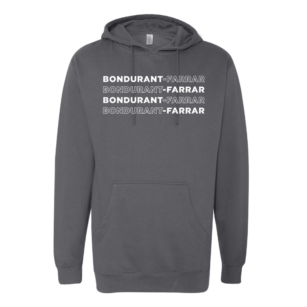 Bondurant-Farrar Words - Hooded Sweatshirt - Adult-Soft and Spun Apparel Orders
