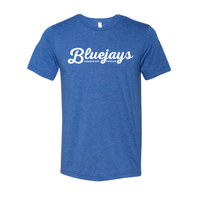 Bluejays Script - Crewneck T-Shirt - Adult-Soft and Spun Apparel Orders