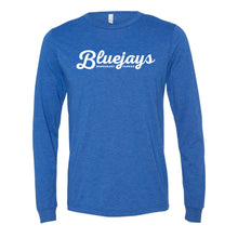 Load image into Gallery viewer, Bluejays Script - Long Sleeve Crewneck T-Shirt - Adult-Soft and Spun Apparel Orders
