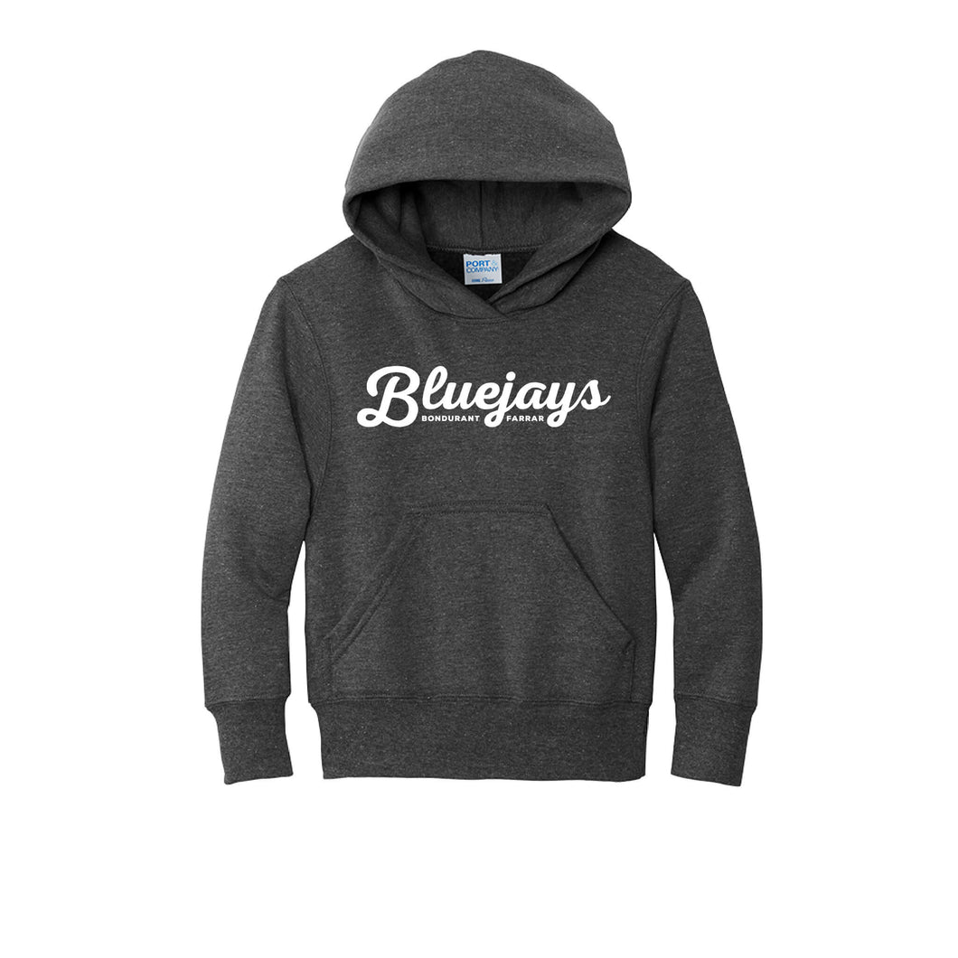 Bluejays Script - Hooded Sweatshirt - Youth-Soft and Spun Apparel Orders