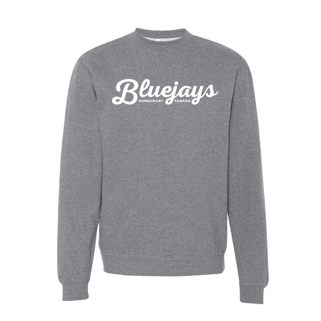 Bluejays Script - Crewneck Sweatshirt - Adult-Soft and Spun Apparel Orders