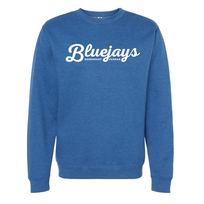 Bluejays Script - Crewneck Sweatshirt - Adult-Soft and Spun Apparel Orders