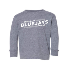Load image into Gallery viewer, Bluejays Slant - Long Sleeve Crewneck T-Shirt - Toddler-Soft and Spun Apparel Orders
