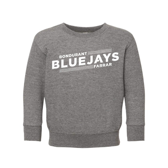 Bluejays Slant - Crewneck Sweatshirt - Toddler-Soft and Spun Apparel Orders