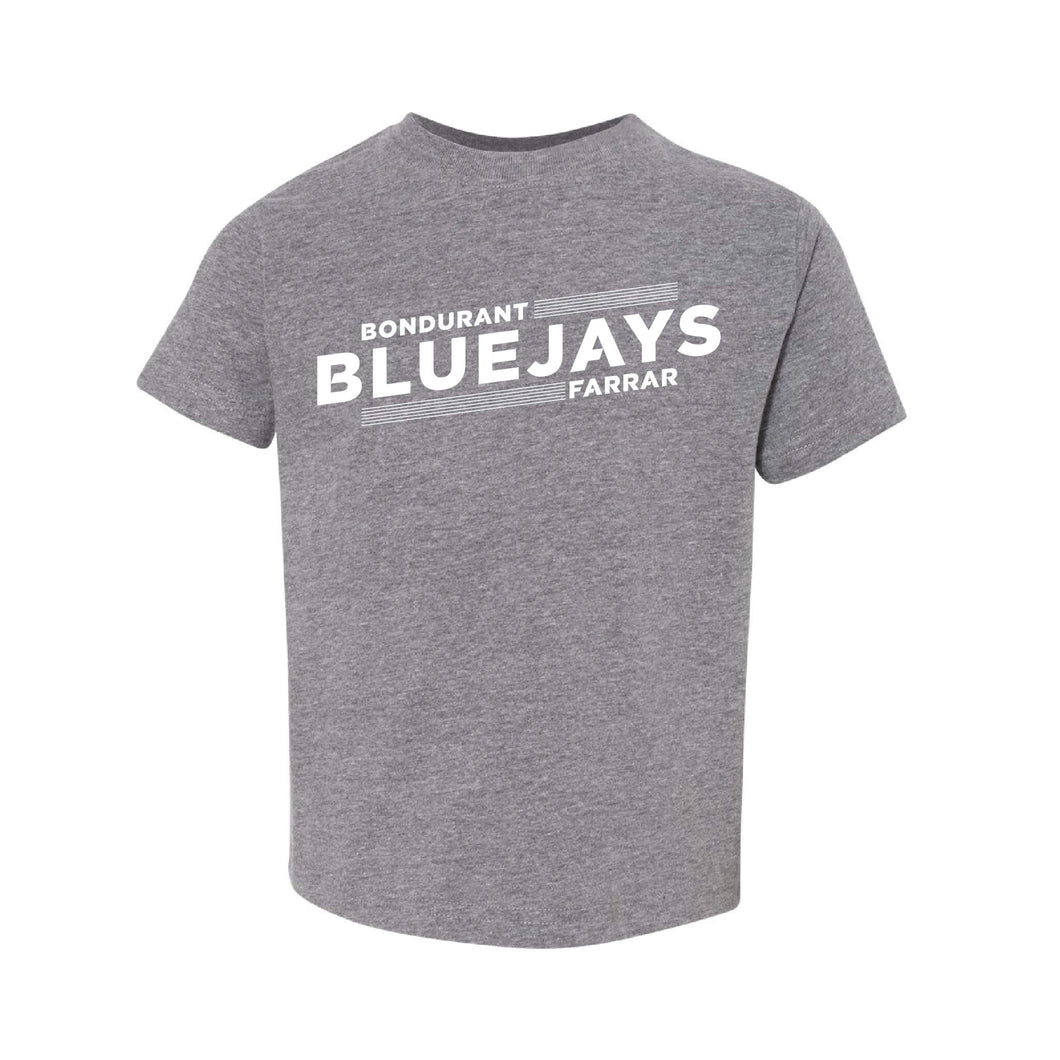 Bluejays Slant - Crewneck T-Shirt - Toddler-Soft and Spun Apparel Orders