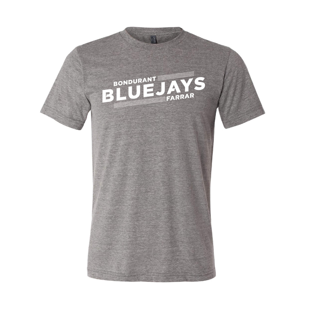 Bluejays Slant - Crewneck T-Shirt - Adult-Soft and Spun Apparel Orders
