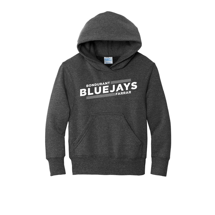 Bluejays Slant - Hooded Sweatshirt - Youth-Soft and Spun Apparel Orders