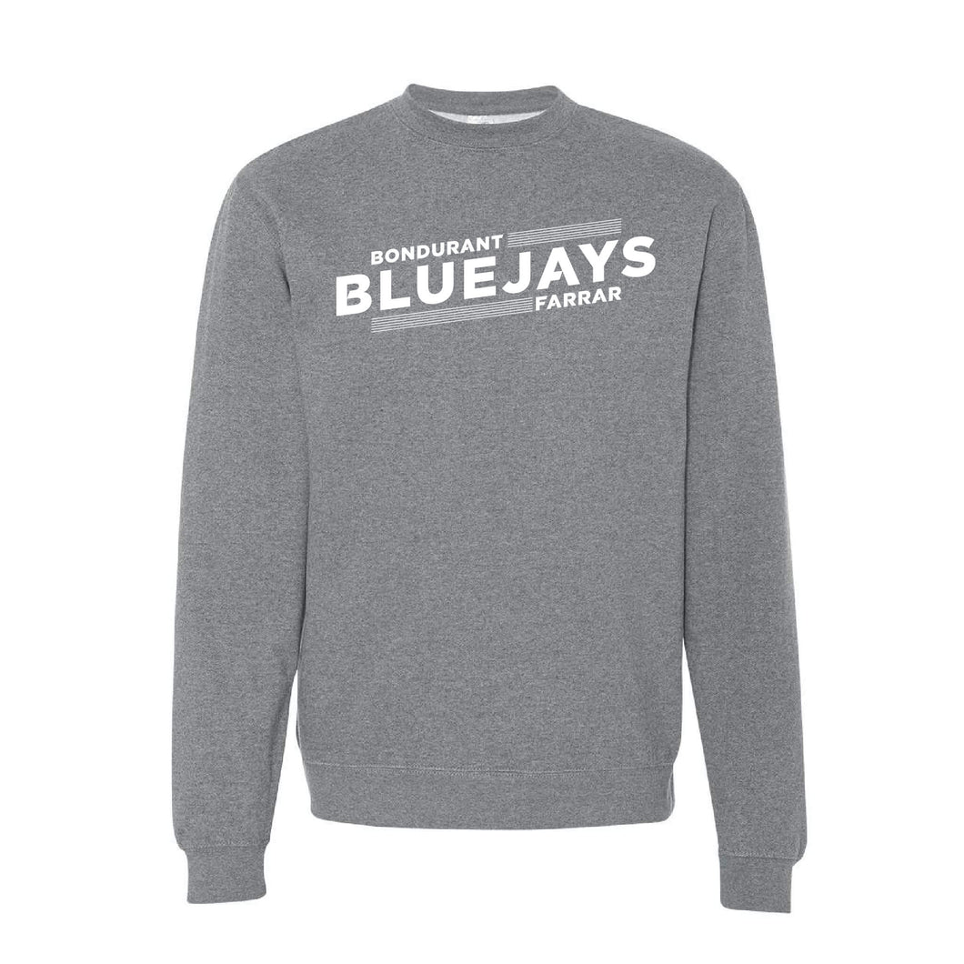 Bluejays Slant - Crewneck Sweatshirt - Adult-Soft and Spun Apparel Orders