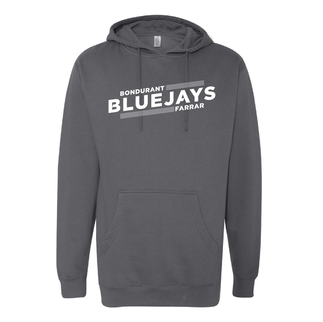 Bluejays Slant - Hooded Sweatshirt - Adult-Soft and Spun Apparel Orders