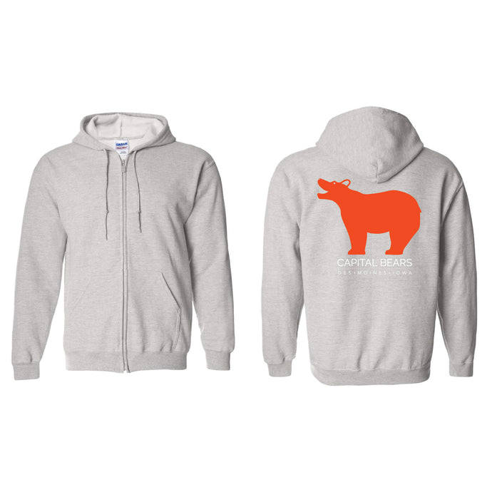 Capital Bears Full-Zip Hooded Sweatshirt - Adult-Soft and Spun Apparel Orders
