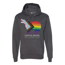 Load image into Gallery viewer, Capital Bears Pride Flag Hooded Sweatshirt - Adult-Soft and Spun Apparel Orders
