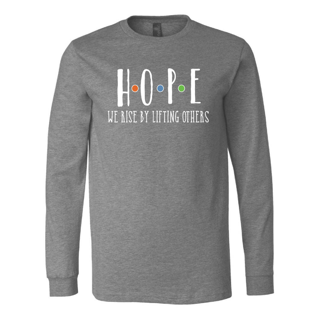 Hope Dots Design Long Sleeve T-Shirt - Adult-Soft and Spun Apparel Orders