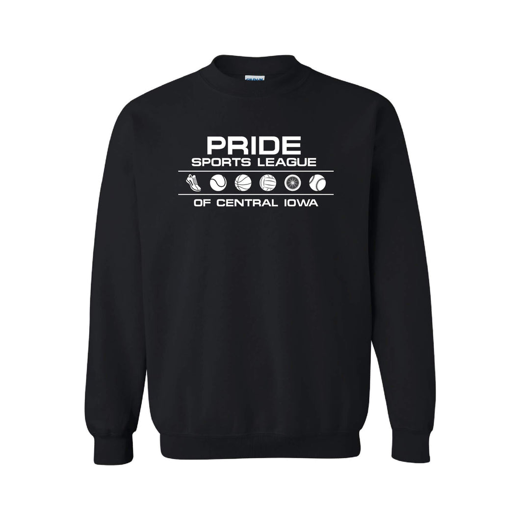 Pride Sports League White Imprint Crewneck Sweatshirt-Soft and Spun Apparel Orders