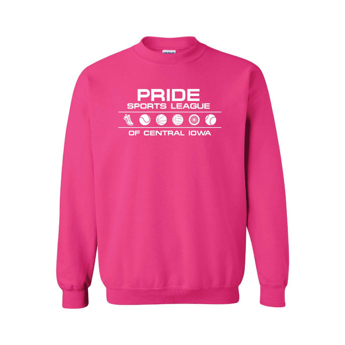 Pride Sports League White Imprint Crewneck Sweatshirt-Soft and Spun Apparel Orders