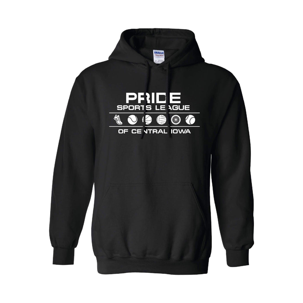 Pride Sports League White Imprint Pullover Hoodie-Soft and Spun Apparel Orders