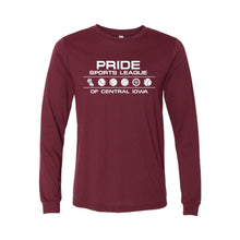 Load image into Gallery viewer, Pride Sports League White Imprint Long Sleeve T-Shirt-Soft and Spun Apparel Orders
