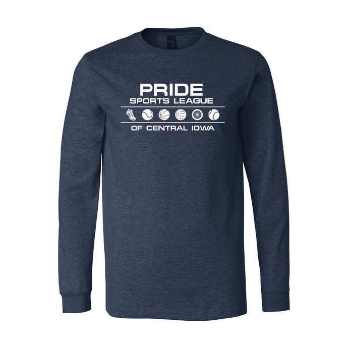 Pride Sports League White Imprint Long Sleeve T-Shirt-Soft and Spun Apparel Orders