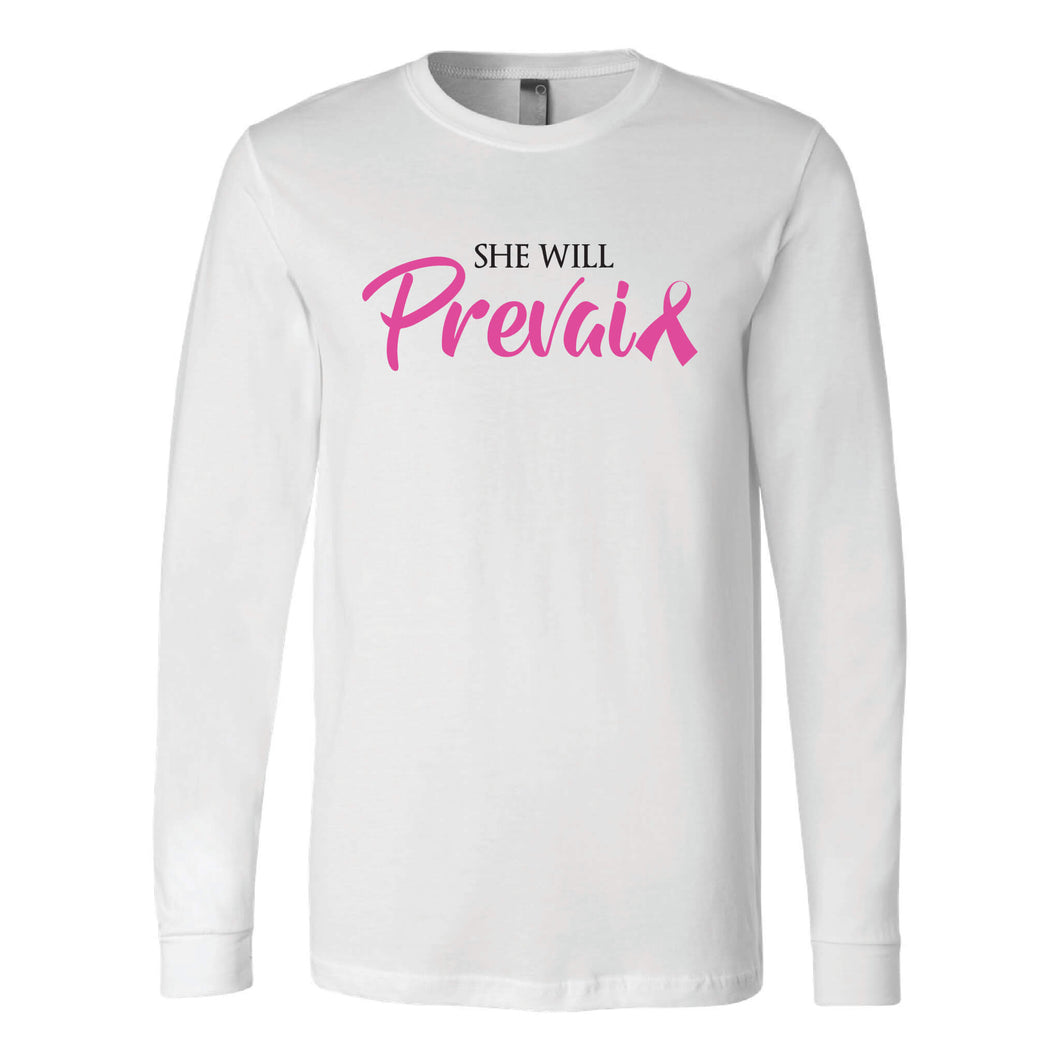 She Will Prevail - The Becca Willson Memorial Long Sleeve T-Shirt - Adult-Soft and Spun Apparel Orders