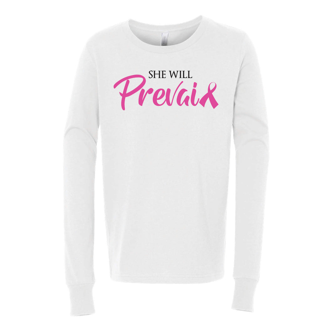 She Will Prevail - The Becca Willson Memorial Long Sleeve T-Shirt - Youth-Soft and Spun Apparel Orders
