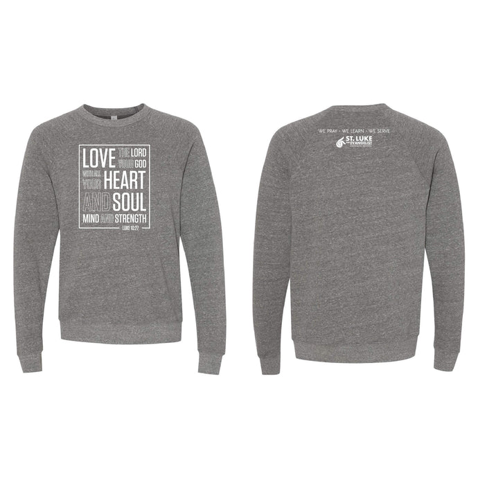 Luke 10:27 Crewneck Sweatshirt - Adult-Soft and Spun Apparel Orders
