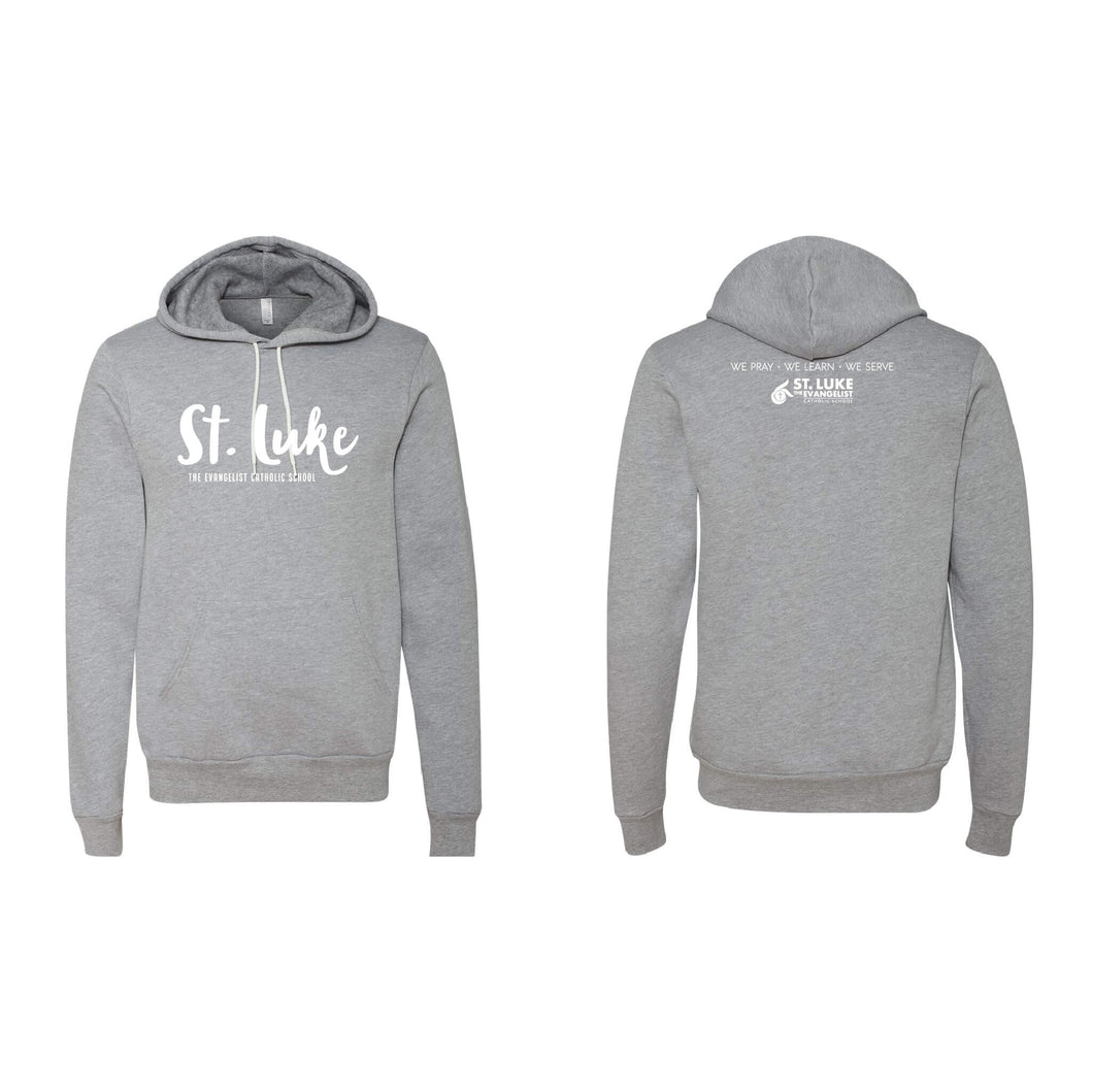 Saint Luke Script Hooded Sweatshirt - Adult-Soft and Spun Apparel Orders