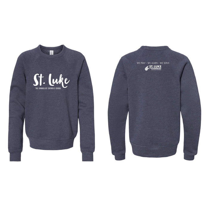 Saint Luke Script Crewneck Sweatshirt - Youth-Soft and Spun Apparel Orders