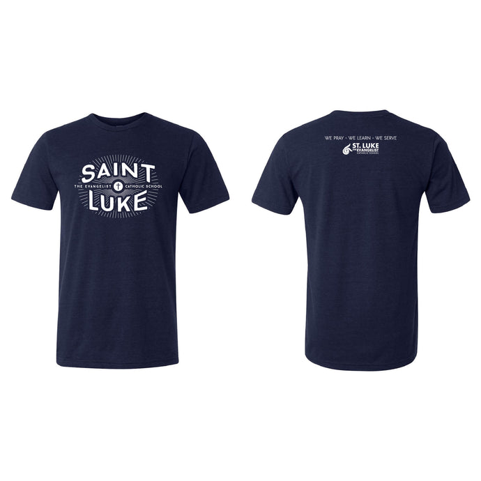 Saint Luke Burst Crewneck T-Shirt - Adult-Soft and Spun Apparel Orders